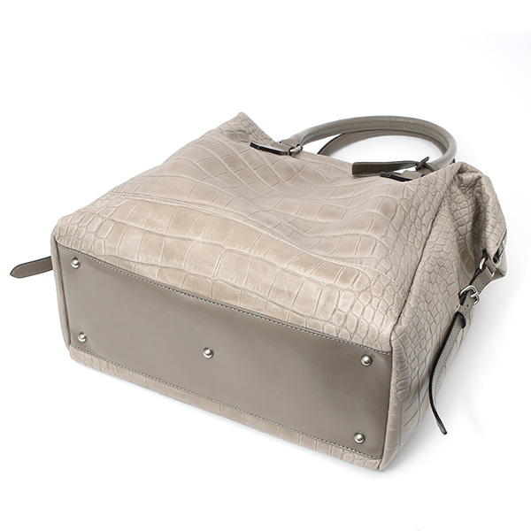 トートバッグ メンズ 日本製 クロコ 型押し 本革 レザー グレー グレイ 灰色 A4 国産 ブランド ビジネスバッグ カバン 鞄 おしゃれ 高級 大人 仕事 ビジネス 軽量 通勤 通学 クロコダイル ワニ革 ボーデッサン(BEAU DESSIN)