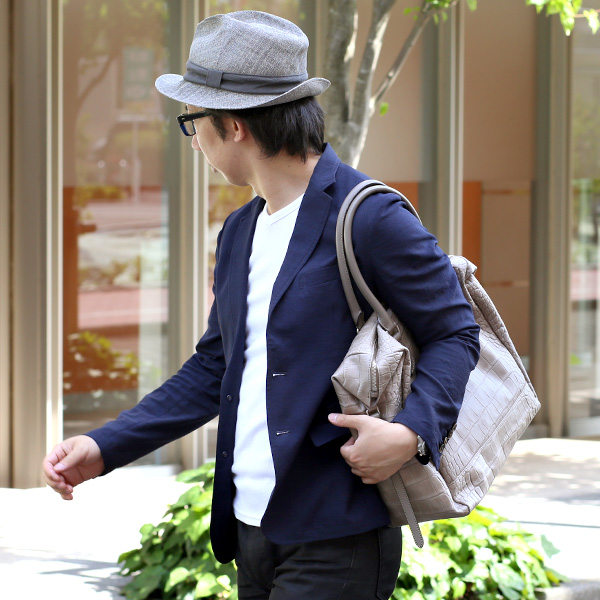 トートバッグ メンズ 日本製 クロコ 型押し 本革 レザー グレー グレイ 灰色 A4 国産 ブランド ビジネスバッグ カバン 鞄 おしゃれ 高級 大人 仕事 ビジネス 軽量 通勤 通学 クロコダイル ワニ革 ボーデッサン(BEAU DESSIN)