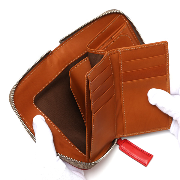  財布 二つ折り ラウンドファスナー ZIP 本革 日本製 ブランド おさいふ 大容量 カード入れ 束入れ レッド ワイン 赤色 レザー ウォレット コンパクト 小銭入れ 革 小ぶり ポケットサイズ LM1431 ボーデッサン(BEAU DESSIN)