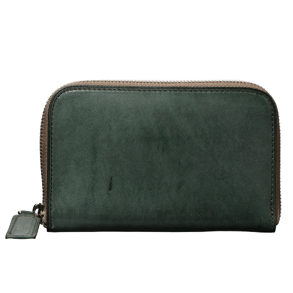 ボーデッサン(BEAU DESSIN) ロロマ レザー ウォレット ラウンドZIP 二つ折り財布 グリーン