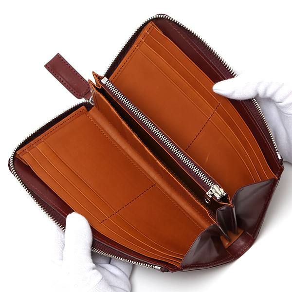  長財布 ブライドルレザー 本革 日本製 ロングウォレット ブランド お財布 レザー ユニセックス 革 大容量 レッド ワイン 赤色 英国 イギリス トーマスウェア・サンズ社 ブルーム 束入れ BL2510 ボーデッサン(BEAU DESSIN)