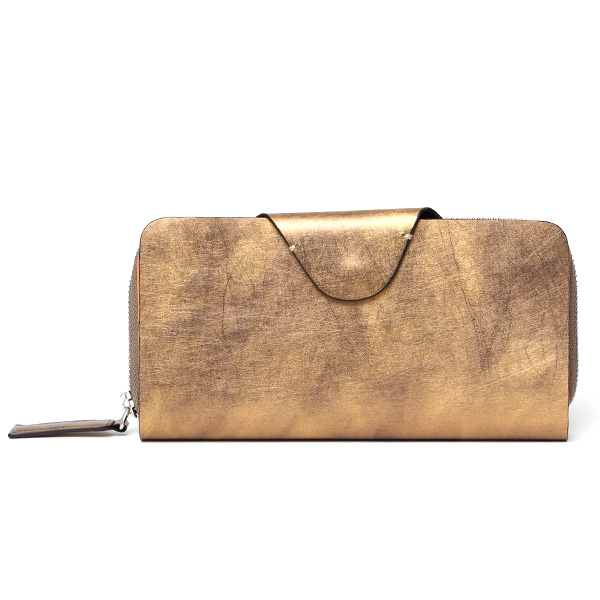ボーデッサン(BEAU DESSIN) アンチックカーフ 長財布 ゴールド