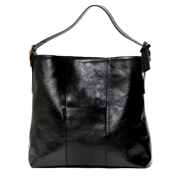 ボーデッサン(BEAU DESSIN) バッファローカーフ ワンショルダー トートバッグ ブラック