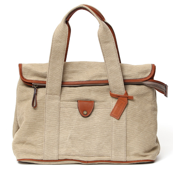 ボーデッサン(BEAU DESSIN) スィンドル ボストンバッグ ベージュ/ブラウン