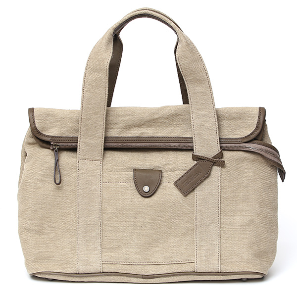 ボーデッサン(BEAU DESSIN) スィンドル ボストンバッグ ベージュ/グレー