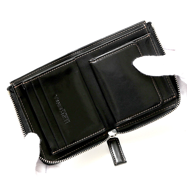  財布 メンズ 二つ折り コンパクト お財布 本革 レディース ブランド 日本製 人気 ファスナー カード入れ ブラック 黒 黒色 L ZIP レザー ウォレット 小銭入れ ハンドメイド タンポナート TN2821 ボーデッサン(BEAU DESSIN)