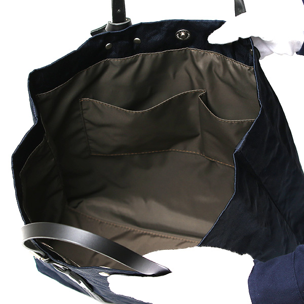  トートバッグ おしゃれ トート 薄型 シンプル レディース メンズ ハンドル長さ調整可能 肩掛け 軽い 革 ブルー ネイビー 青色 カジュアル A4サイズ バッグ ブランド 国産 アルミナイロン トート AB557 BEAU DESSIN(ボーデッサン)