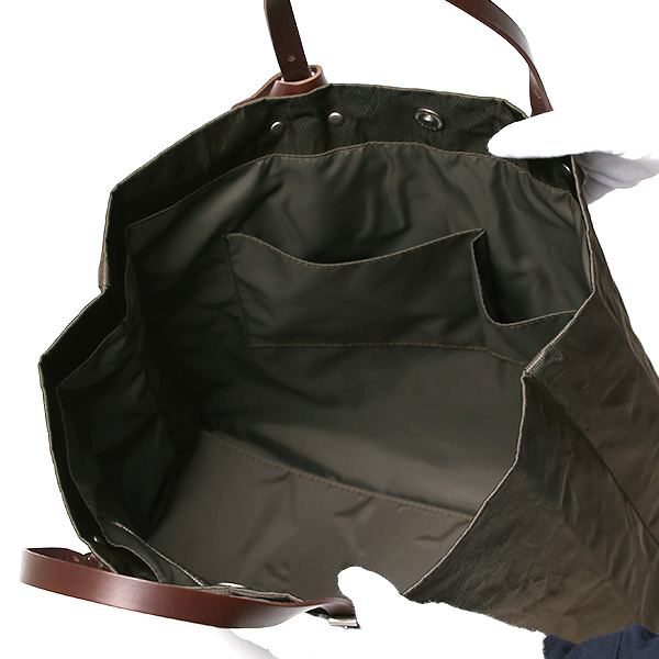 トートバッグ おしゃれ トート 薄型 シンプル レディース メンズ ハンドル長さ調整可能 肩掛け 軽い 革 グリーン 緑色 カジュアル A4サイズ バッグ ブランド 国産 アルミナイロン トート AB557 BEAU DESSIN(ボーデッサン)