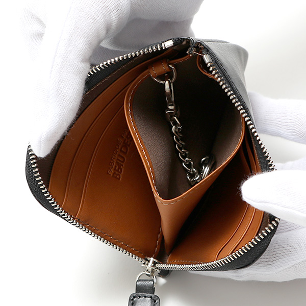  財布 本革 メンズ 二つ折り財布 日本製 レザーウォレット コンパクト 小銭入れあり おしゃれ 革 おさいふ ブラック 黒 黒色 L-ZIP 2つ折 カード入れ 束入れ プレゼント ロロマレザー 国産 ブランド ボーデッサン(BEAU DESSIN)