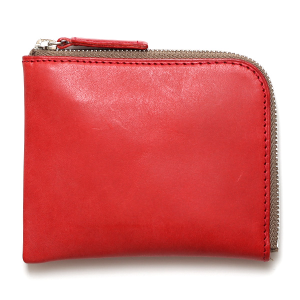 ボーデッサン(BEAU DESSIN) ロロマ レザー ウォレット L-ZIP 二つ折り財布 レッド