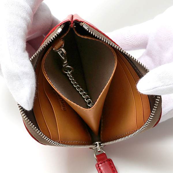  財布 本革 メンズ 二つ折り財布 日本製 レザーウォレット コンパクト 小銭入れあり おしゃれ 革 おさいふ レッド ワイン 赤色 L-ZIP 2つ折 カード入れ 束入れ プレゼント ロロマレザー 国産 ブランド ボーデッサン(BEAU DESSIN)