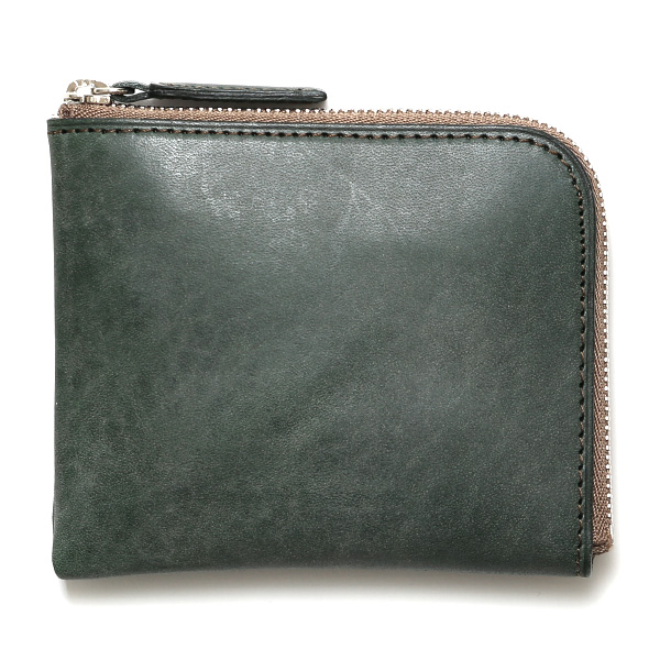 ボーデッサン(BEAU DESSIN) ロロマ レザー ウォレット L-ZIP 二つ折り財布 グリーン
