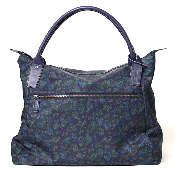 【5～7営業日内に発送】ボーデッサン(BEAU DESSIN) リモンタナイロン ペイズリー柄 トートバッグ ネイビー