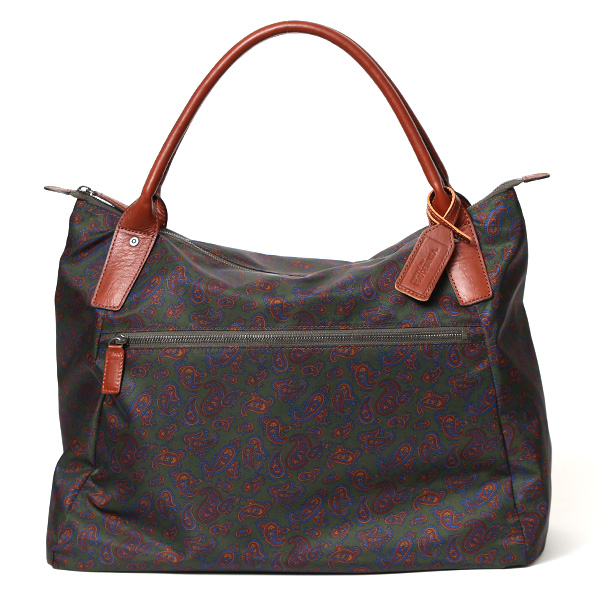 【5～7営業日内に発送】ボーデッサン(BEAU DESSIN) リモンタナイロン ペイズリー柄 トートバッグ カーキ