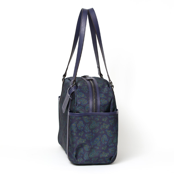  ボストンバッグ 小さめ ナイロン 軽い メンズ トートバッグ ボストンバッグ トートボストン レディース ペイズリー柄 総柄 ブランド ブルー ネイビー 青色 イタリア リモンタナイロン 旅行 おしゃれ プレゼント 日本製 ボーデッサン(BEAU DESSIN) DP1824