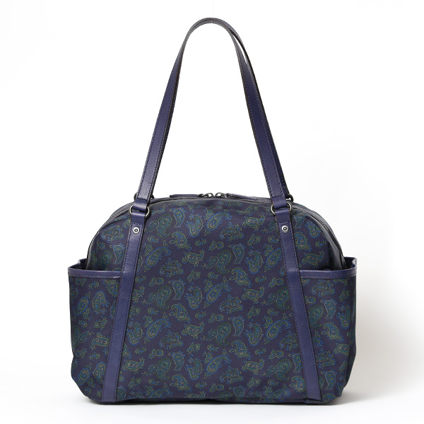  ボストンバッグ 小さめ ナイロン 軽い メンズ トートバッグ ボストンバッグ トートボストン レディース ペイズリー柄 総柄 ブランド ブルー ネイビー 青色 イタリア リモンタナイロン 旅行 おしゃれ プレゼント 日本製 ボーデッサン(BEAU DESSIN) DP1824