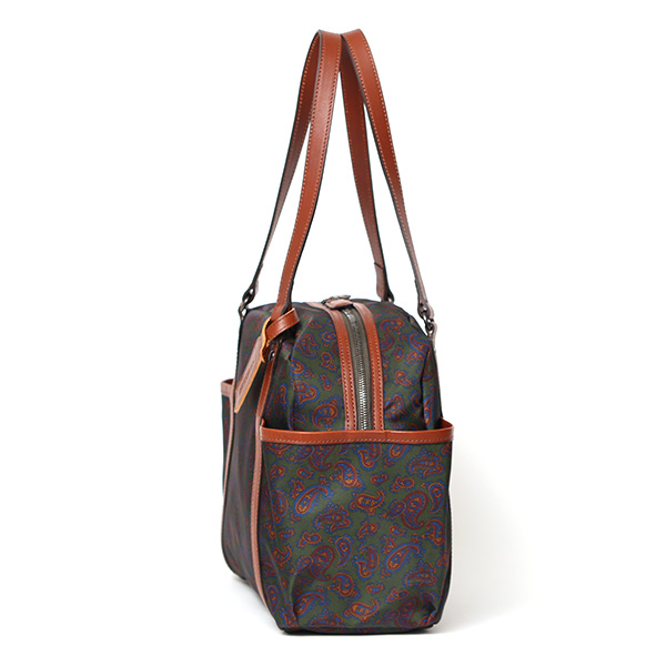  ボストンバッグ 小さめ ナイロン 軽い メンズ トートバッグ ボストンバッグ トートボストン レディース ペイズリー柄 総柄 ブランド グリーン 緑色 イタリア リモンタナイロン 旅行 おしゃれ プレゼント 日本製 ボーデッサン(BEAU DESSIN) DP1824