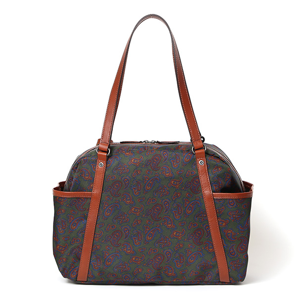  ボストンバッグ 小さめ ナイロン 軽い メンズ トートバッグ ボストンバッグ トートボストン レディース ペイズリー柄 総柄 ブランド グリーン 緑色 イタリア リモンタナイロン 旅行 おしゃれ プレゼント 日本製 ボーデッサン(BEAU DESSIN) DP1824