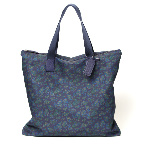 【5～7営業日内に発送】ボーデッサン(BEAU DESSIN) リモンタナイロン ペイズリー柄 薄マチトート ネイビー