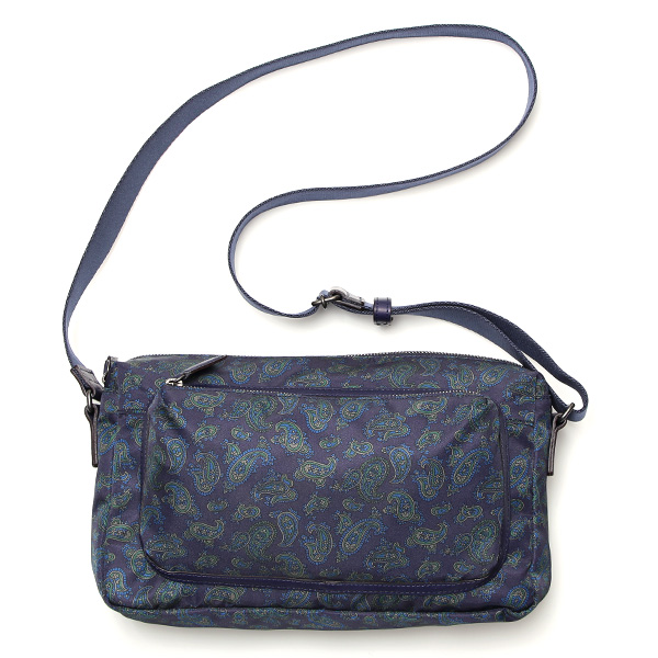 【5～7営業日内に発送】ボーデッサン(BEAU DESSIN) リモンタナイロン ペイズリー柄 ショルダーバッグ ネイビー