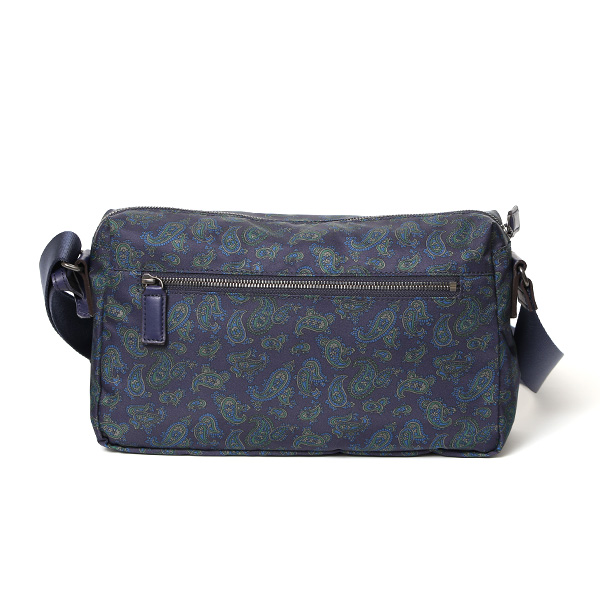 ショルダーバッグ おしゃれ ナイロン ペイズリー柄 ブランド イタリア リモンタナイロン 上品 カジュアル ブルー ネイビー 青色 男女兼用 メンズ 斜め掛け ボディバッグ 総柄 日本製 高級 鞄 ボーデッサン(BEAU DESSIN) DP2962