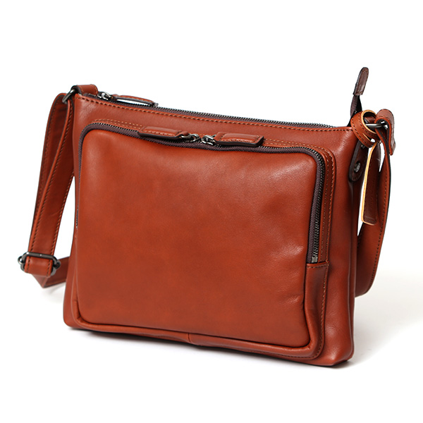ショルダーバッグ 革 メンズ レザー 斜め掛け メッセンジャーバッグ 薄マチ レディース サコッシュ 鞄 ブラウン 茶 茶色 プレゼント 男性 丈夫 軽い 30代 40代 50代 普段使い 送料無料 ボーデッサン(BEAU DESSIN) PK2945