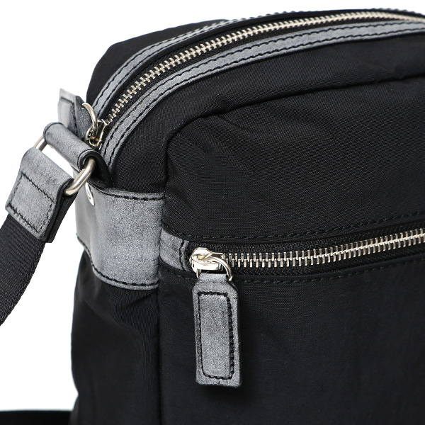  ミニショルダー バッグ 縦型 レディース メンズ ナイロン サコッシュ 軽量 斜め掛け バッグ 小さめ 革 鞄 ブラック 黒 黒色 ショルダーバッグ 男女兼用 スマホポーチ ギフト ブランド 日本製 ボーデッサン(BEAU DESSIN) ZC2929