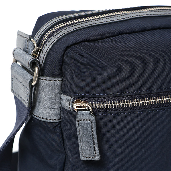 ミニショルダー バッグ 縦型 レディース メンズ ナイロン サコッシュ 軽量 斜め掛け バッグ 小さめ 革 鞄 ブルー ネイビー 青色 ショルダーバッグ 男女兼用 スマホポーチ ギフト ブランド 日本製 ボーデッサン(BEAU DESSIN) ZC2929