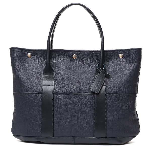 ボーデッサン(BEAU DESSIN) フルタンニン鞣し シュリンクレザー トートバッグ ネイビー