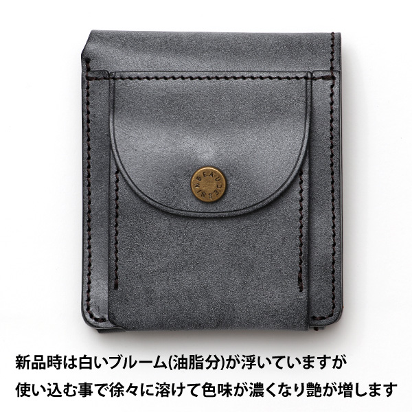 ボーデッサン(BEAU DESSIN) 本革 ミニ財布 二つ折り 日本製 レザー 財布 ブラック 黒 黒色 メンズ レディース 二つ折り フルタンニン鞣し ミニ財布 小銭入れあり 小型 小さい 国産 ブランド 男性 女性 プレゼント ユニセックス ギフト