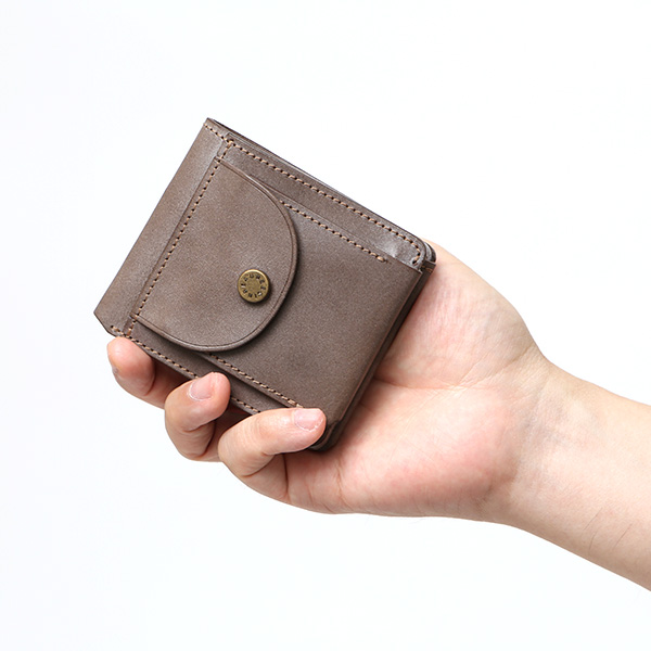  ボーデッサン(BEAU DESSIN) 本革 ミニ財布 二つ折り 日本製 レザー 財布 グレー グレイ 灰色 メンズ レディース 二つ折り フルタンニン鞣し ミニ財布 小銭入れあり 小型 小さい 国産 ブランド 男性 女性 プレゼント ユニセックス ギフト