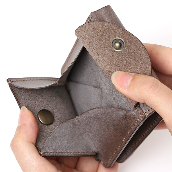  ボーデッサン(BEAU DESSIN) 本革 ミニ財布 二つ折り 日本製 レザー 財布 グレー グレイ 灰色 メンズ レディース 二つ折り フルタンニン鞣し ミニ財布 小銭入れあり 小型 小さい 国産 ブランド 男性 女性 プレゼント ユニセックス ギフト