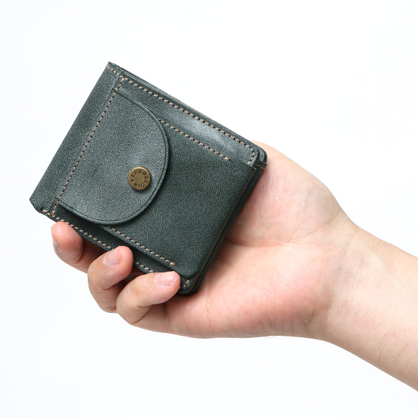  ボーデッサン(BEAU DESSIN) 本革 ミニ財布 二つ折り 日本製 レザー 財布 グリーン 緑色 メンズ レディース 二つ折り フルタンニン鞣し ミニ財布 小銭入れあり 小型 小さい 国産 ブランド 男性 女性 プレゼント ユニセックス ギフト