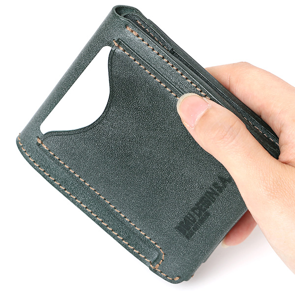  ボーデッサン(BEAU DESSIN) 本革 ミニ財布 二つ折り 日本製 レザー 財布 グリーン 緑色 メンズ レディース 二つ折り フルタンニン鞣し ミニ財布 小銭入れあり 小型 小さい 国産 ブランド 男性 女性 プレゼント ユニセックス ギフト