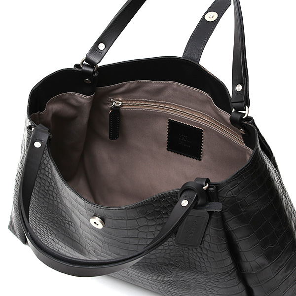 クロコ 型押し トートバッグ メンズ 本革 レザー 日本製 ブランド 軽量 ブラック 黒 黒色 ビジネスバッグ ビジネストート オフィスカジュアル A4 ワニ革 クロコダイル 金型押し レディース ユニセックス 男性 女性 ボーデッサン(BEAU DESSIN)