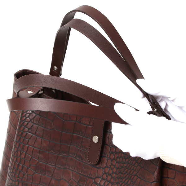  クロコ 型押し トートバッグ メンズ 本革 レザー 日本製 ブランド 軽量 ダークブラウン ブラウン 茶 茶色 ビジネスバッグ ビジネストート オフィスカジュアル A4 ワニ革 クロコダイル 金型押し レディース ユニセックス 男性 女性 ボーデッサン(BEAU DESSIN)