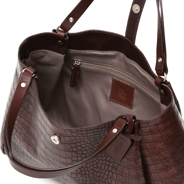  クロコ 型押し トートバッグ メンズ 本革 レザー 日本製 ブランド 軽量 ダークブラウン ブラウン 茶 茶色 ビジネスバッグ ビジネストート オフィスカジュアル A4 ワニ革 クロコダイル 金型押し レディース ユニセックス 男性 女性 ボーデッサン(BEAU DESSIN)