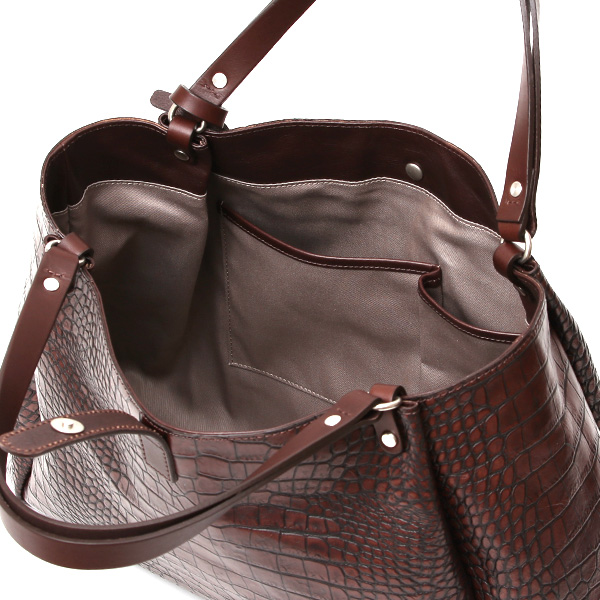  クロコ 型押し トートバッグ メンズ 本革 レザー 日本製 ブランド 軽量 ダークブラウン ブラウン 茶 茶色 ビジネスバッグ ビジネストート オフィスカジュアル A4 ワニ革 クロコダイル 金型押し レディース ユニセックス 男性 女性 ボーデッサン(BEAU DESSIN)