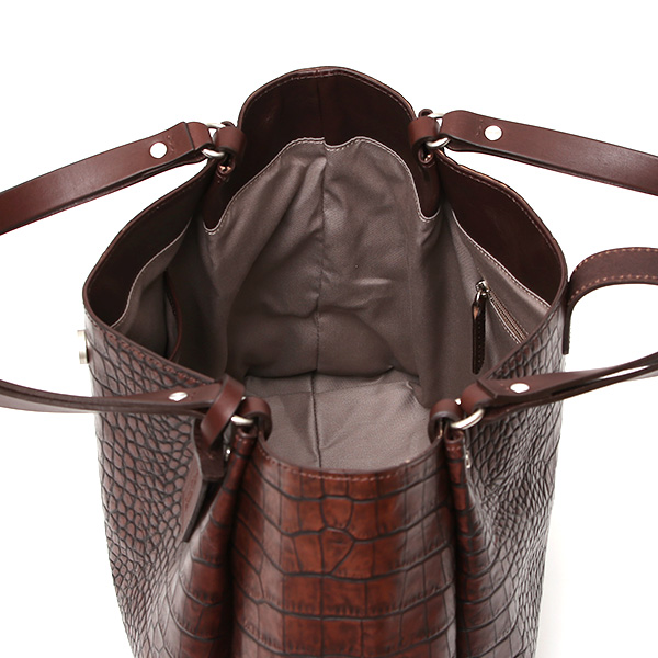  クロコ 型押し トートバッグ メンズ 本革 レザー 日本製 ブランド 軽量 ダークブラウン ブラウン 茶 茶色 ビジネスバッグ ビジネストート オフィスカジュアル A4 ワニ革 クロコダイル 金型押し レディース ユニセックス 男性 女性 ボーデッサン(BEAU DESSIN)