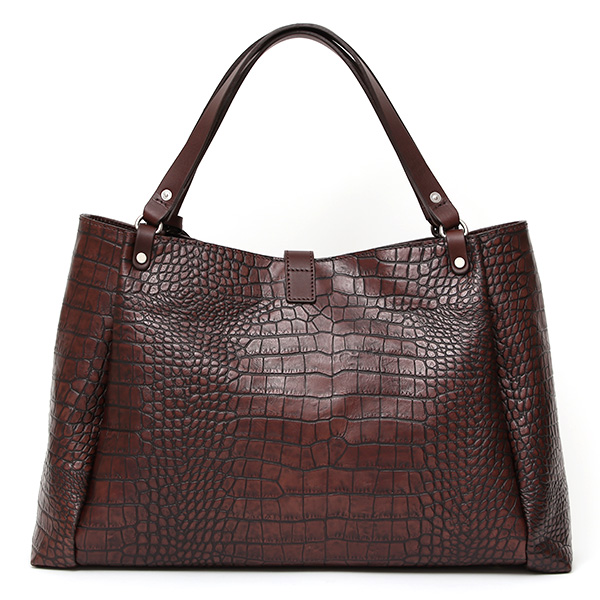  クロコ 型押し トートバッグ メンズ 本革 レザー 日本製 ブランド 軽量 ダークブラウン ブラウン 茶 茶色 ビジネスバッグ ビジネストート オフィスカジュアル A4 ワニ革 クロコダイル 金型押し レディース ユニセックス 男性 女性 ボーデッサン(BEAU DESSIN)