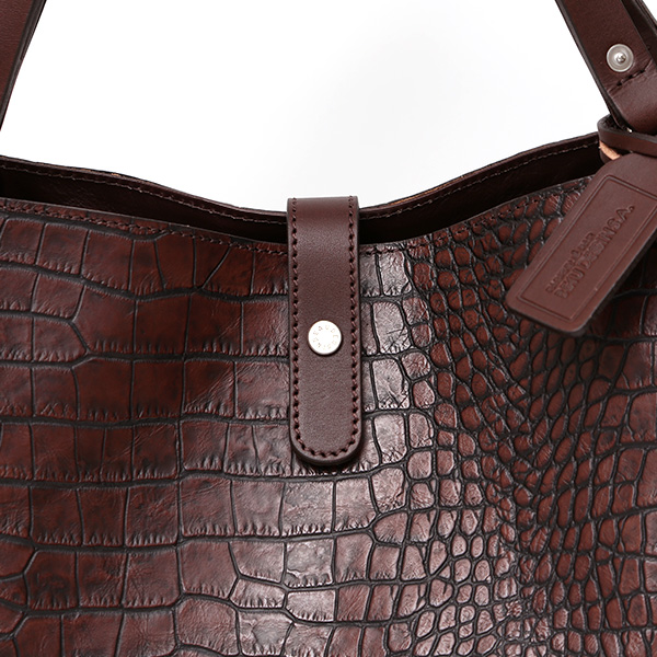  クロコ 型押し トートバッグ メンズ 本革 レザー 日本製 ブランド 軽量 ダークブラウン ブラウン 茶 茶色 ビジネスバッグ ビジネストート オフィスカジュアル A4 ワニ革 クロコダイル 金型押し レディース ユニセックス 男性 女性 ボーデッサン(BEAU DESSIN)