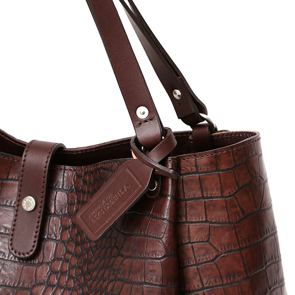  クロコ 型押し トートバッグ メンズ 本革 レザー 日本製 ブランド 軽量 ダークブラウン ブラウン 茶 茶色 ビジネスバッグ ビジネストート オフィスカジュアル A4 ワニ革 クロコダイル 金型押し レディース ユニセックス 男性 女性 ボーデッサン(BEAU DESSIN)