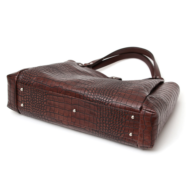  クロコ 型押し トートバッグ メンズ 本革 レザー 日本製 ブランド 軽量 ダークブラウン ブラウン 茶 茶色 ビジネスバッグ ビジネストート オフィスカジュアル A4 ワニ革 クロコダイル 金型押し レディース ユニセックス 男性 女性 ボーデッサン(BEAU DESSIN)
