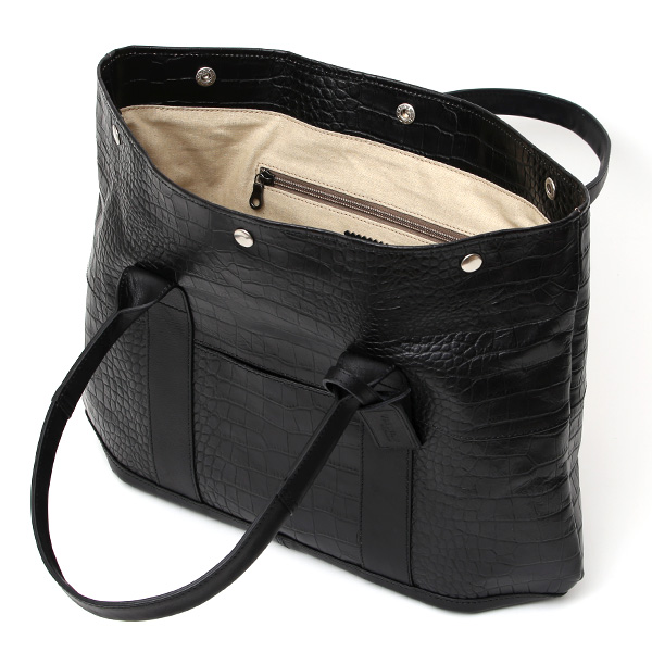 クロコ 型押し トートバッグ メンズ 本革 レザー 日本製 ブランド 軽量 ブラック 黒 黒色 ビジネスバッグ ビジネストート フォーマル スーツ A4 ワニ革 クロコダイル 金型押し レディース ユニセックス 男性 女性 ボーデッサン(BEAU DESSIN)