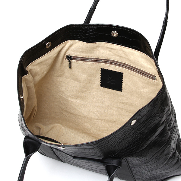 クロコ 型押し トートバッグ メンズ 本革 レザー 日本製 ブランド 軽量 ブラック 黒 黒色 ビジネスバッグ ビジネストート フォーマル スーツ A4 ワニ革 クロコダイル 金型押し レディース ユニセックス 男性 女性 ボーデッサン(BEAU DESSIN)