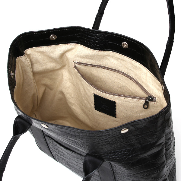 クロコ 型押し トートバッグ メンズ 本革 レザー 日本製 ブランド 軽量 ブラック 黒 黒色 ビジネスバッグ ビジネストート フォーマル スーツ A4 ワニ革 クロコダイル 金型押し レディース ユニセックス 男性 女性 ボーデッサン(BEAU DESSIN)