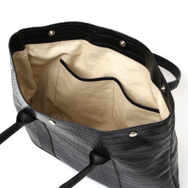 クロコ 型押し トートバッグ メンズ 本革 レザー 日本製 ブランド 軽量 ブラック 黒 黒色 ビジネスバッグ ビジネストート フォーマル スーツ A4 ワニ革 クロコダイル 金型押し レディース ユニセックス 男性 女性 ボーデッサン(BEAU DESSIN)