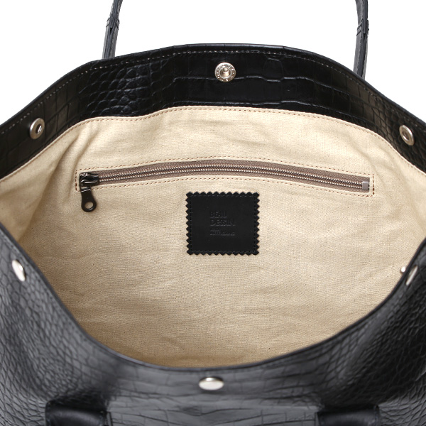 クロコ 型押し トートバッグ メンズ 本革 レザー 日本製 ブランド 軽量 ブラック 黒 黒色 ビジネスバッグ ビジネストート フォーマル スーツ A4 ワニ革 クロコダイル 金型押し レディース ユニセックス 男性 女性 ボーデッサン(BEAU DESSIN)