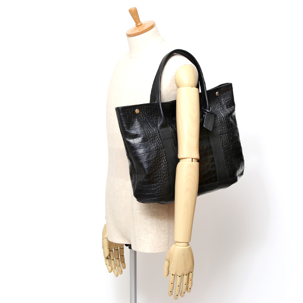 クロコ 型押し トートバッグ メンズ 本革 レザー 日本製 ブランド 軽量 ブラック 黒 黒色 ビジネスバッグ ビジネストート フォーマル スーツ A4 ワニ革 クロコダイル 金型押し レディース ユニセックス 男性 女性 ボーデッサン(BEAU DESSIN)