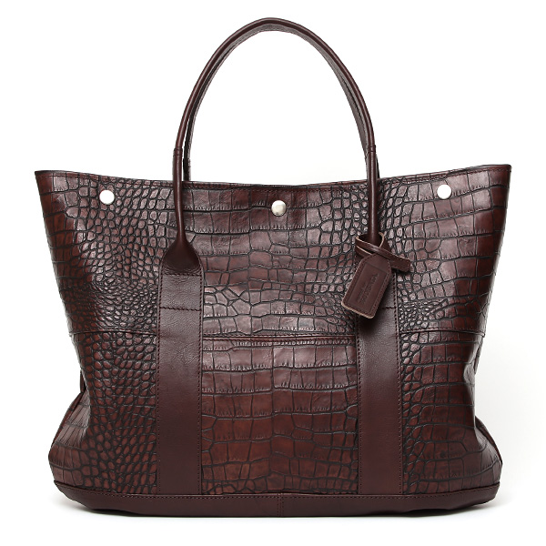 クロコ 型押し トートバッグ メンズ 本革 レザー 日本製 ブランド 軽量 ダークブラウン ブラウン 茶 茶色 ビジネスバッグ ビジネストート フォーマル スーツ A4 ワニ革 クロコダイル 金型押し レディース ユニセックス 男性 女性 ボーデッサン(BEAU DESSIN)